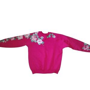 7A-Medium rose print hangs her way sweatshirt